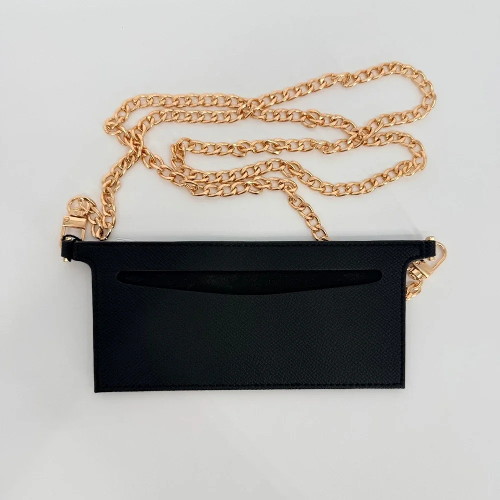 Chanel Boy Flap Wallet Black Quilted Caviar Gold Hardware Luxury Wallet on Chain